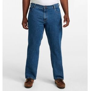 LL Bean Standard Fit Straight Leg Stonewashed Denim Classic Jeans 38x34